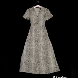 Vintage Crazy Horse Liz Claiborne Maxi Dress Womens.